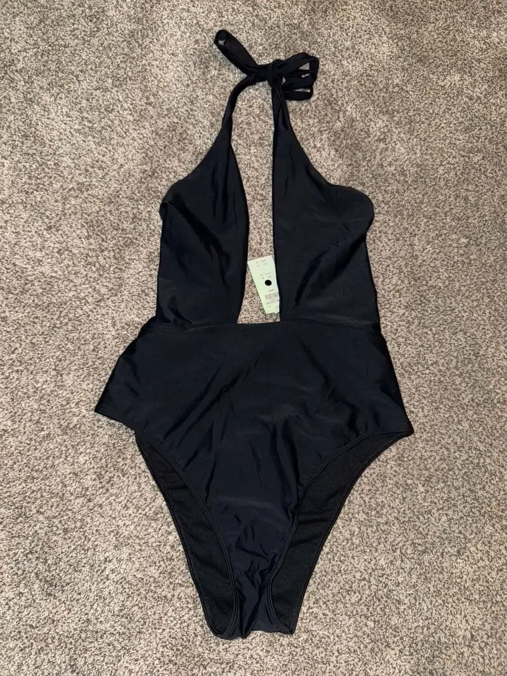 Abercrombie & Fitch High Leg Cheeky Black One-Piece Swimsuit